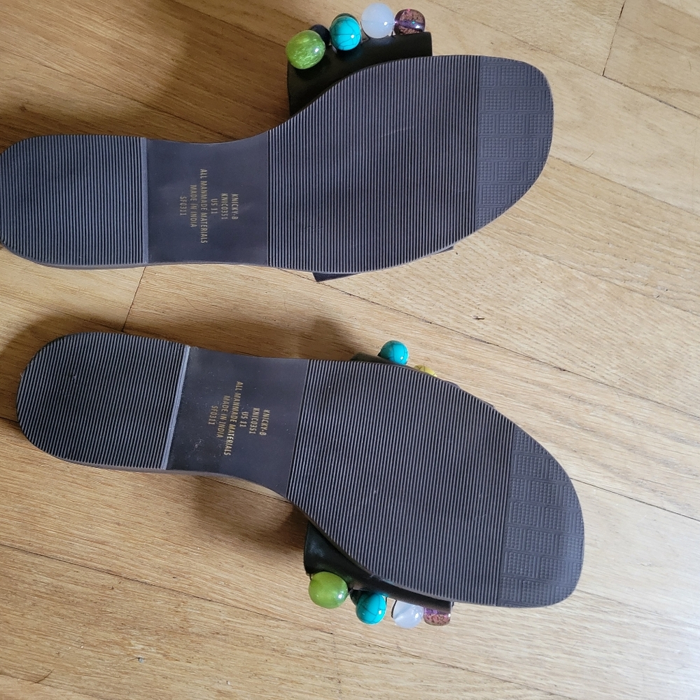 Steve Madden Black Sandals with Colorful Beads - Picture 3 of 3
